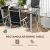 7 Piece Garden Dining Set, Outdoor Table and 6 Chair, Aluminium, Black