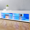 135 160 180cm High Gloss White TV Stand Cabinet Storage Shelves with LED Lights
