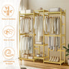 Thicken Bamboo Clothes Rail Garment Rack Cloakroom Open Wardrobe Walk-in Closet