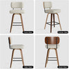 Swivel Bar Stools Set of 2, 66cm Upholstered Faux Leather Counter