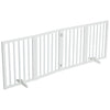 4 Panels Folding Pet Gate Freestanding Wooden Dog Fence Safety Barrier Divider