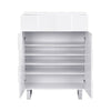 Aspen High Gloss Shoe Cabinet With 2 Doors 1 Drawer In White