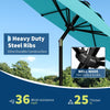 2.7M Garden Parasol Sun Shade Canopy Patio Outdoor Umbrella Crank Tilt UPF 50+