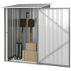 3.3 x 3.4ft Lean‑To Steel Garden Storage Shed – Grey, Lockable Door, Ventilated