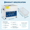 3L Ultrasonic Cleaner 40kHz w/ Heater Timer Basket Jewellery GlassesDental Tools