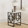 Real Marble Coffee Table Living Room End Side Table Bedside Furniture Black Legs