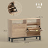 Narrow Shoe Cabinet with 2 Flip Drawers, Modern Shoe Storage Cabinet