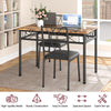 Dining Table and 4 Chairs Set for 4-6 People, Backrests and Upholstered Seats