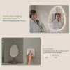 Bathroom Mirror with LED Lights Touch Dimmable Demister Irregular Wall Mounted
