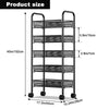 5 Tier Metal Kitchen Trolley - 4×360° Casters Rolling Storage Cart for Laundry