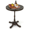 60CM Round Patio Dining Table Cast Aluminum Dining Table-Bronze