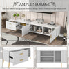 TV Stand Cabinet TV Entertainment Unit With 2 Drawers 2 Doors for Living Room