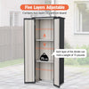 BIRCHTREE Metal Garden Storage Box Shed Outdoor with Shelves Cabinet Anthracite