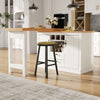 360° Swivel Dining Bar Table Kitchen Island, w/ Storage Cabinet, Wine Rack White