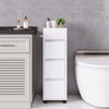 Slim Bathroom Floor Cabinet Storage Unit Tower with 3 Drawer & 4 Compartments