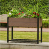 Raised Garden Bed Elevated Planter Box w/ Drainage Holes & Shelf, HDPE,85cm High