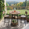 90cm Industrial Round Table 3-Tier Counter Height Table for Small Space