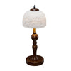 Vintage Table Lamp with Rose Carved Ceramic Shade Classic Desk Light for Bedroom