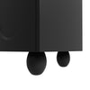 Minimalist Black TV Cabinet 180cm with Doors, Storage Drawers & Solid Wood Legs