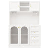 Tall Kitchen Pantry Cupboard, Storage Cabinet for Home Living Dining Room, White