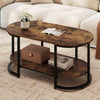 Marble Coffee Table Bedroom Oval Cocktail Table-Coffee