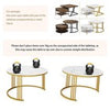Set of 2 Nesting Coffee Tables Round Stacking Sofa Side Tables for Living Room