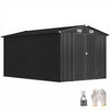 12 x 8 ft Garden Shed, Outdoor Storage Shed with 4 Vents, Dark Grey