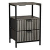 Modern 2 Drawers Bedside Table with Power Supply Nightstand Bedroom Furniture UK