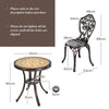 Outdoor Patio Table and Chairs Furniture 3-Piece Patio Bistro Set-Red Copper