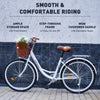 VIRIBUS 24/26Inch Ladies Women Beach Cruiser Bike Bicycle w/ Basket Comfort Ride