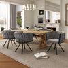 4PCS SWIVEL VELVET DINING CHAIRS ROTATABLE METAL LEGS KITCHEN CHAIRS MODERN GREY
