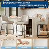 Bar Stools Set of 3/4 PU Leather 24 Inch Height Bar Chairs With Backrest