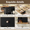 Dining Table 110-140cm Extendable Kitchen Table w/ Hidden Storage for 4-6 People