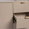OHS Ribbed Bedside Table Cabinet 3/4/5/6 Draw Nightstand Side Board