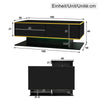 Coffee Table 100x50x40 cm w/ LED Lights & 3 Drawers Gloss Black for Living Room