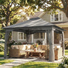 3.3 x 3.3 m Garden Gazebo with Shelves, UPF50+ Permanent Gazebo