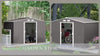 9 x 6FT Galvanised Garden Storage Shed with Sliding Door, Grey