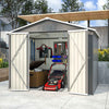 Garden Shed Apex Roof 8X6FT Metal With Free Foundation Base Storage House Grey