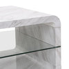 Xono High Gloss Coffee Table With Shelf In Magnesia Marble Effect