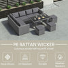 Rattan Garden 9 Seater Outdoor Set Furniture Sofa Chairs Table Bench Patio, Grey