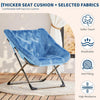 Folding Saucer Foldable Moon Chair Camping Outdoor Soft Padded Seat No Assembly