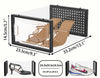 12 x Stackable Foldable Boxes Trainers Organiser Clear Plastic Shoe Storage Box