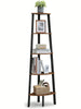 5 Tier Corner Shelf Ladder Shelving Unit Display Bookshelf Hallway Plant Sta