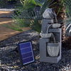 Garden Solar Water Feature LED Light Fountain Outdoor Indoor Resin Ornament Pump