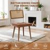 Rattan Back Dining Chairs Set of 1 2 Mid-Century Modern Kitchen Chairs for Home