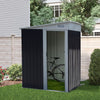 5X7FT Metal Garden Shed Shelf Hooks Outdoor Bike Tool Storage House Sliding Door