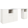 Kitchen Island Breakfast Bar Dining Table with Storage Cabinet Cupboard White