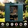 6 x 4 FT Garden Shed Storage Shed Waterproof with Foundation Kit & Vents, Green