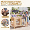 Honey Joy Mud Kitchen for Kids Outdoor Pretend Play Kitchen with Stoves