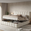 Ottoman Storage Bed 5ft King White Boucle Upholstered Bed Frame 150x200cm White